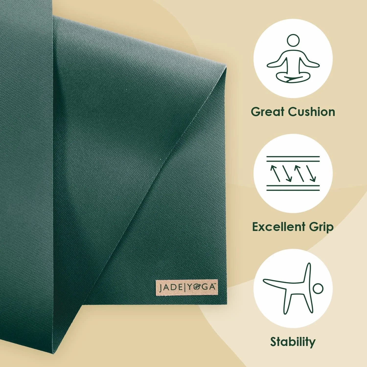 Green Harmony Yoga Mat 316 Inch Eco Friendly Non Slip Exercise Mat